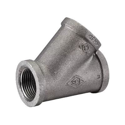 Lateral Wye, Lateral, Wye, NPT End, 150 lb, Malleable Iron, Black