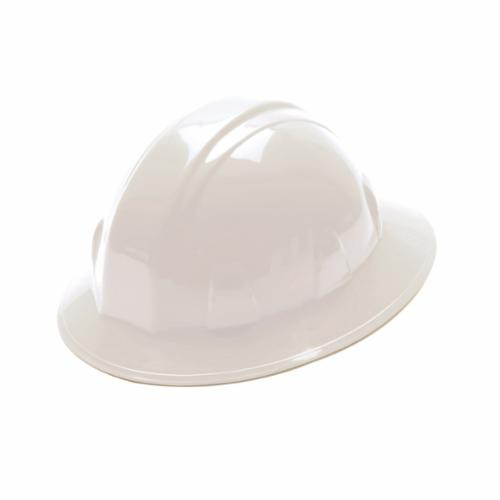 Hard Hat, Full Brim, Fits Min Hat 6-1/2 in, Fits Max Hat 8 in, High Density Polyethylene, Class C,  E,  G