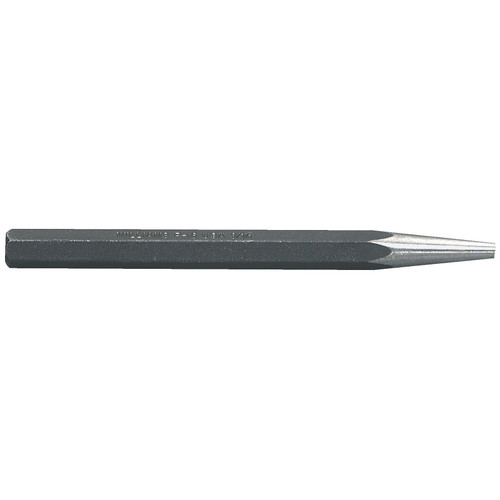 Solid Punch, Heavy Duty,  Industrial, 5 in Lg, Starter Punch, Hex, 3/8 in dia Handle