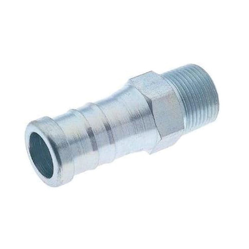 Hose Nipple, Barb x MNPT End, Steel, Plated, 1 x 1 in