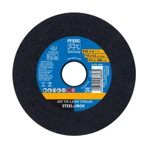 PFERD Cut-Off Wheel, 0.045 in Thk Wheel, 7/8 in Center Hole, 46 Grit, Medium, Aluminium Oxide Abrasive, Type 1