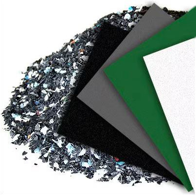 Recycled Sheet, Plastic, 48 in Wd, 120 in Lg, Green