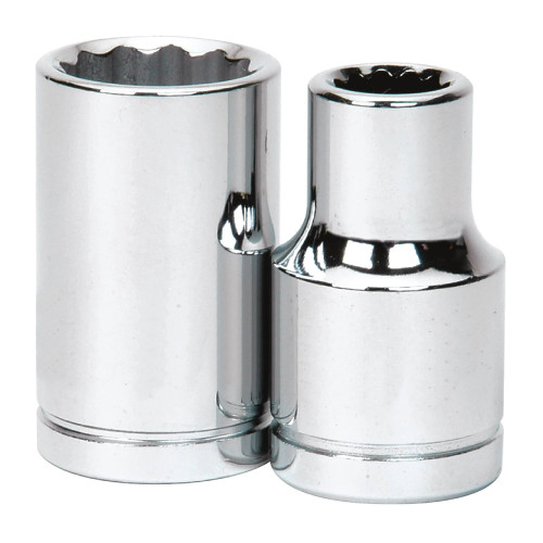 Socket, Standard, Imperial, Male Square Drive, 1/2 in Drive, Shallow Length Socket, 12 -Point