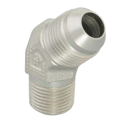 PARKER Hydraulic Elbow, Triple-Lok, High Pressure, 37 deg Male JIC Flare x Male NPT/NPTF End, 45 deg, Steel, 1.29 in lg