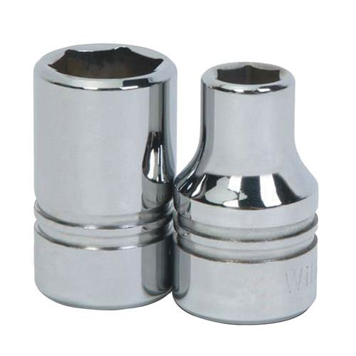 Socket, Standard, Imperial, Square Drive, 1/2 in Drive, Shallow Length Socket, 6 -Point, Polished Chrome