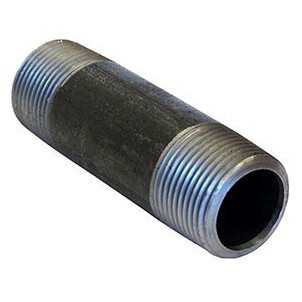 Pipe Nipple, Extra Heavy, 1-1/2 in, NPT End, SCH 80, Welded, A106 Grade B Steel, Black, 1.9 in OD