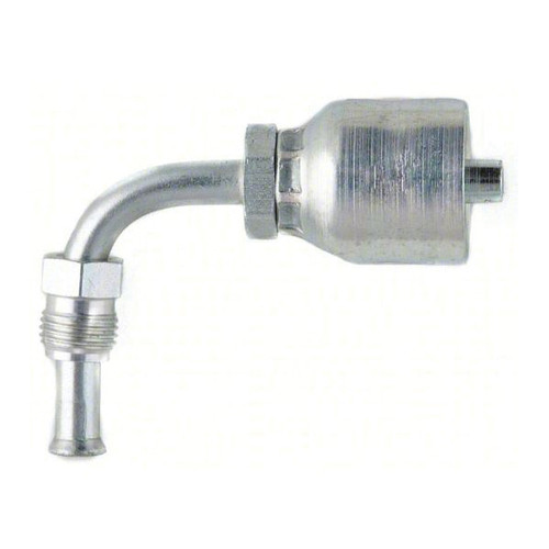 PARKER 43 Series Hydraulic Hose Elbow,Crimp Style,45 deg Male Inverted SAE Swivel x Hose End,90 deg,70 deg F,Steel