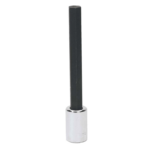 Hex Bit Socket, Extra Long, Imperial, Square Drive, 1/2 in Drive, Hex Socket, High Polished Chrome