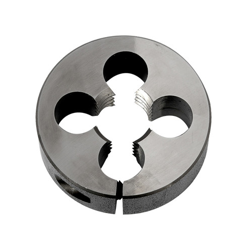 DORMER Round Die, 3/8 in Thk, 1 in OD Die, Right Hand Thread, Chromium Steel, Bright, Adjustable, Imperial, UNC