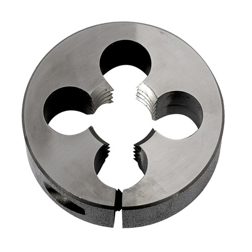 DORMER Round Die, 5/8 in Thk, 2 in OD Die, Right Hand Thread, Chromium Steel, Bright, Adjustable, Imperial