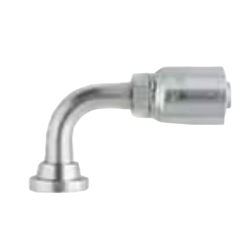 PARKER Hydraulic Elbow, 78 Series, Crimp Style, SAE Code 61 Flange Head x Hose End, 90 deg, Steel, Domestic