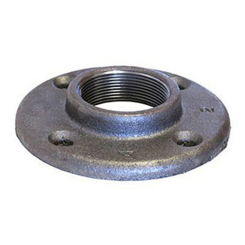 Floor Flange, -20 to 550 deg F, Flange, NPT End, SCH 40/STD, 300 psi, Malleable Iron, Black