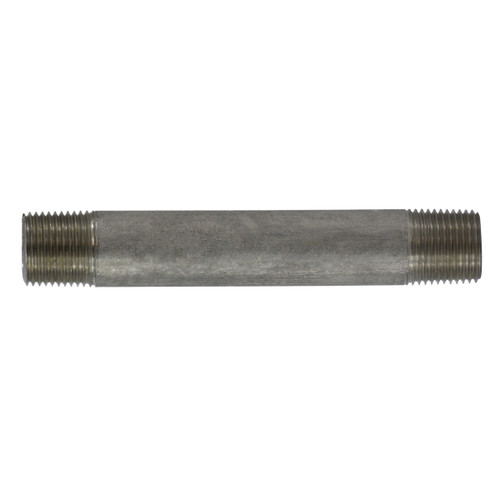 Pipe Nipple, 3/8 in-18, MNPT End, SCH 40, 150 psi WOG, -60 to 450 deg F, Welded, 316 Stainless Steel, Import