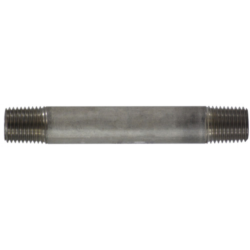 Pipe Nipple, 1/4 in-18, MNPT End, SCH 40, 150 psi WOG, -60 to 450 deg F, Welded, 316 Stainless Steel, Import