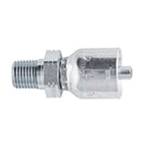 PARKER 43 Series Hydraulic Hose Fitting,Crimp Style, Straight,Male JIS/BSP Taper Pipe Rigid End,Steel,Domestic