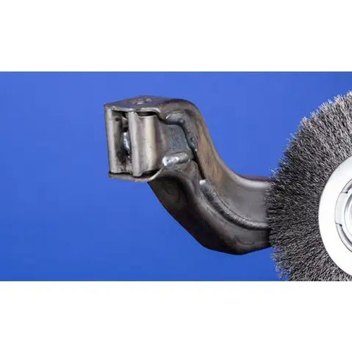 PFERD Wheel Brush, Medium Face, 2 in Arbor Hole, Crimped Filament/Wire, Carbon Steel Fill, Unthreaded Arbor