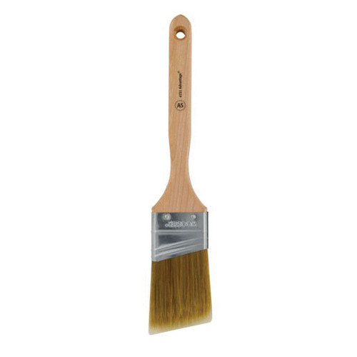 Paint Brush, Angle Sash, Gold Nylon,  Brown China Bristle Brush, Stainless Steel Ferrule, Sealed