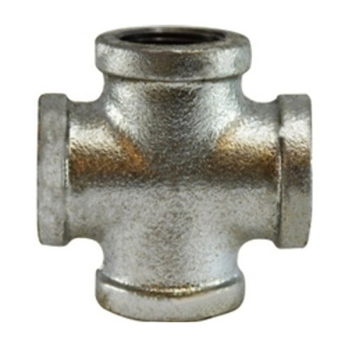 Pipe Cross, -20 to 350 deg F, Cross, FNPT End, Class 150, 150 lb, Hot Dipped Galvanized