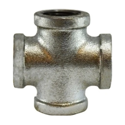 Pipe Cross, -20 to 350 deg F, Cross, FNPT End, Class 150, 150 lb, Hot Dipped Galvanized