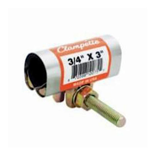 Pipe Patch Clamp, Pre-Formed, 3/4 in Pipe, 304 Stainless Steel, ASTM-F844, Electro Galvanized, Domestic