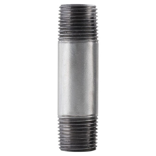 Pipe Nipple, 1/2 in, NPS End, SCH 40, 214 psi, 400 deg F, Hot Dipped,  Welded, Steel, Galvanized