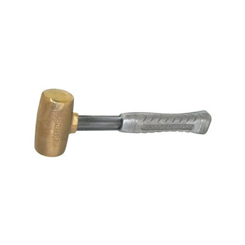 Lead Hammer, Non-Marring, 12 in Lg, 1-1/2 in Dia Face, Lead Alloy Head, Aluminium Handle, Ribbed Grip