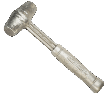 Lead Hammer, Non-Marring, 12 in Lg, 1-1/2 in Dia Face, Lead Alloy Head, Aluminium Handle, Ribbed Grip