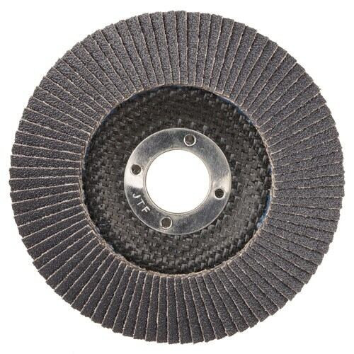 WEILER Wolverine Flap Disc, 4-1/2 in Dia Disc, 7/8 in Center Hole, Zirconia Alumina Abrasive, Type 29 Angled Disc, Blue
