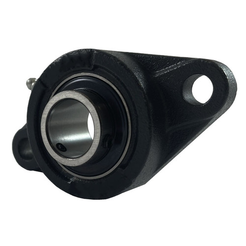 Ball Bearing Unit, 2-Bolt Flange Mount, Set Screw Locking, Steel, Standard Duty