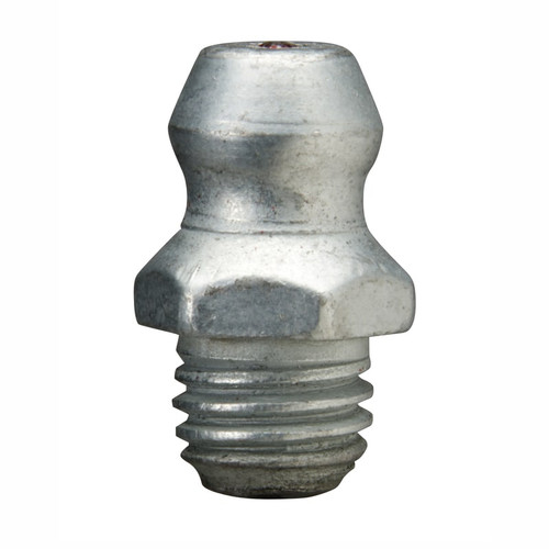 Zerk Fitting, 5/16 in Hex, Trivalent Zinc Plated, Steel, Straight Taper Thread, 1/4 in-28 Thread