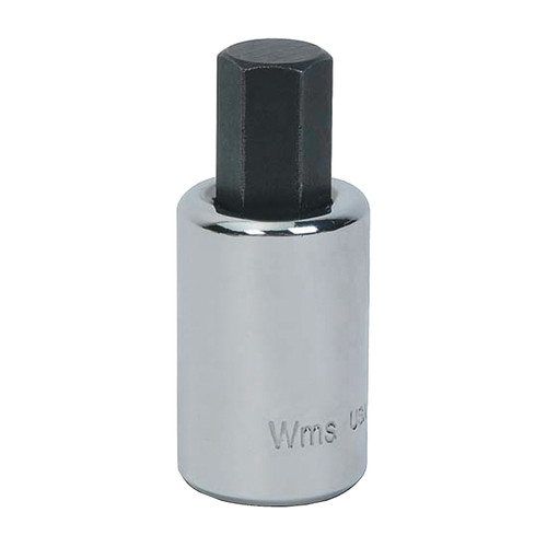 Socket Driver Bit, Hex Bit, 2-1/4 in Lg, Chrome Vanadium Steel, Polished Chrome, Standard Length, Imperial