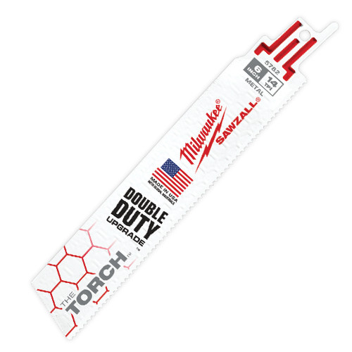 Reciprocating Saw Blade, Demolition,  Straight Back, 6 in Lg, 1 in Wd, 0.042 in Thk, Matrix II Teeth, White