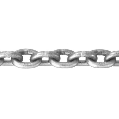 Chain, High Test, 43, 100 ft Lg, Carbon Steel, Galvanized