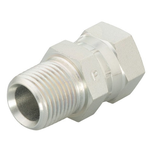 PARKER Hydraulic Adapter, Straight, NPT/NPTF to NPSM Swivel End, Steel, Chromium 6 Free Plated, 2-1/8 x 2-1/8 in