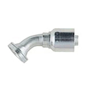 PARKER Hydraulic Elbow, 78 Series, Crimp Style, Flanged End, 45 deg, 6000 psi, Steel, Domestic