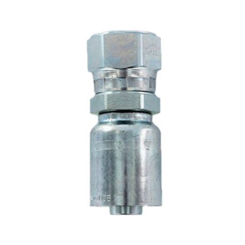 PARKER 43 Series Hydraulic Hose Fitting,Crimp Style, Straight,30 deg Female Japanese Metric Swivel Flare End,Steel