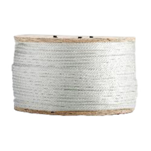 Rope, Solid Braided, 1000 ft Lg, White, Nylon, Spool Rope, Solid Braided, 1000 ft Lg, White, Nylon, Spool