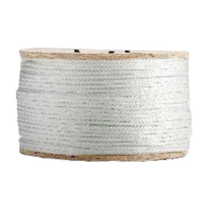 Rope, Solid Braided, 1000 ft Lg, White, Nylon, Spool