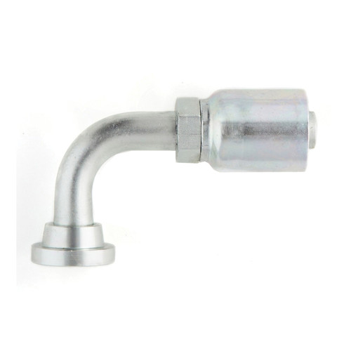 PARKER 43 Series Hydraulic Hose Elbow,Crimp Style,SAE Code 61 Flange Head x Hose End,90 deg,Steel,1-1/2 x 1-1/4 in