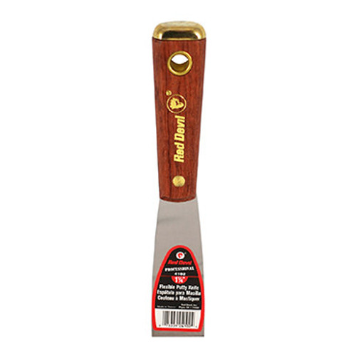 Putty Knife, Spackling, Solid Blade, Flexible Blade, Steel Blade, Wood Handle, Lacquered, Black