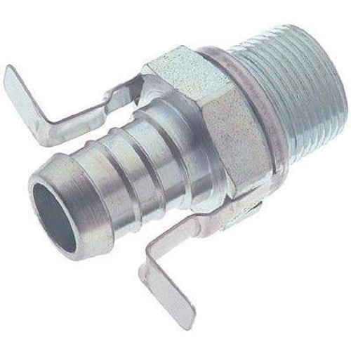Hose Nipple, Barb x MNPT End, Steel, Plated, 4 to 6 in