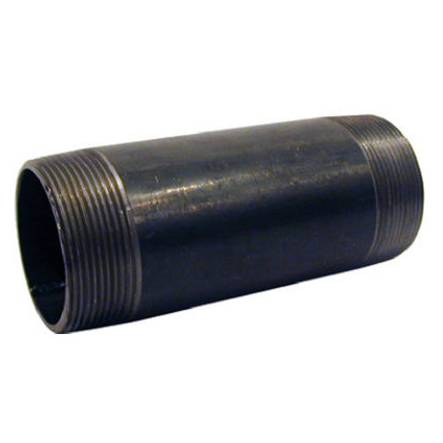 Pipe Nipple, 1/4 in, NPS End, SCH 40, 188 psi, 400 deg F, Welded, Steel, Black