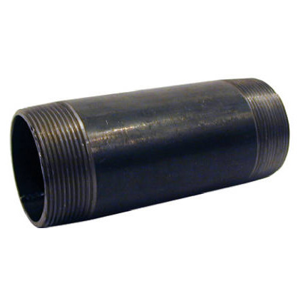 Pipe Nipple, 1/4 in, NPS End, SCH 40, 188 psi, 400 deg F, Welded, Steel, Black