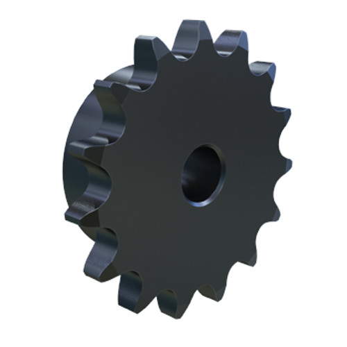 Roller Chain Sprocket, Type B,  Stock Bore, #40 Chain, 1/4 in-20 Screw, Steel, 1/2 in Pitch