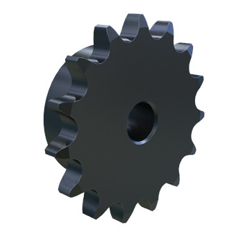 Roller Chain Sprocket, Type B,  Stock Bore, #40 Chain, 1/4 in-20 Screw, Steel, 1/2 in Pitch