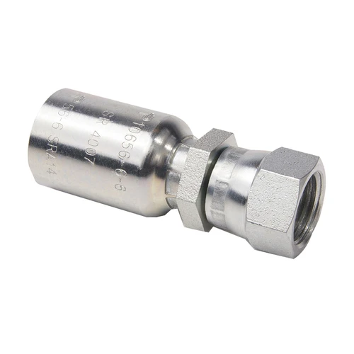 PARKER 56 Series Hydraulic Hose Fitting,Permanent Crimp,Hose x 37 deg SAE JIC Swivel End,5000 psi,Steel,Domestic