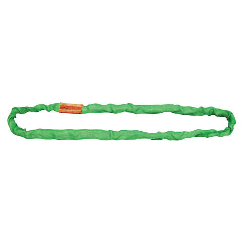 Round Sling, Endless, 5300 lb, 4200 lb, 10600 lb, 1-3/8 in Wd Under Load, Green, 7/8 in Dia, Polyester Round Sling, Endless, 5300 lb, 4200 lb, 10600 lb, 1-3/8 in Wd Under Load, Green, 7/8 in Dia, Polyester