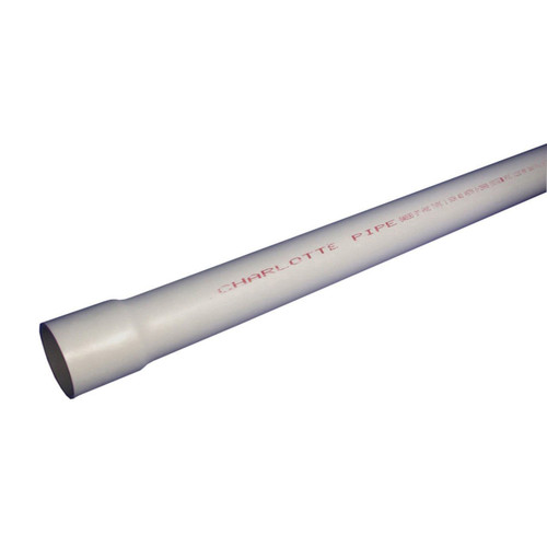 Pipe, Belled End, 20 ft Lg, SCH 40, 73 deg F, PVC, White, ASTM D1784/D1785/D2665/F480,  NSF 14/61, Domestic