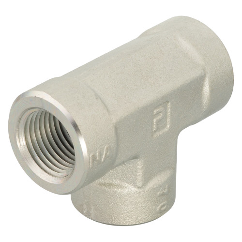 PARKER Hydraulic Tee, High Static Pressure, Straight, FNPT End, Steel, ToughShield Plus, Domestic PARKER Hydraulic Tee, High Static Pressure, Straight, FNPT End, Steel, ToughShield Plus, Domestic