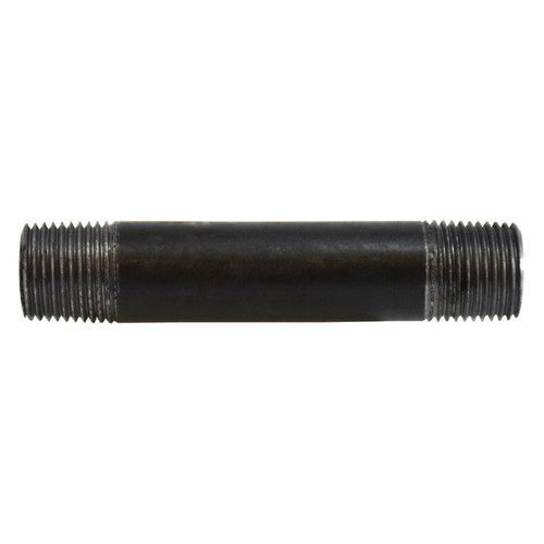 Pipe Nipple, Extra Heavy, 1/2 in-12, NPT End, SCH 80, 850 psi, -200 to 150 deg F, Seamless,  Welded, Black